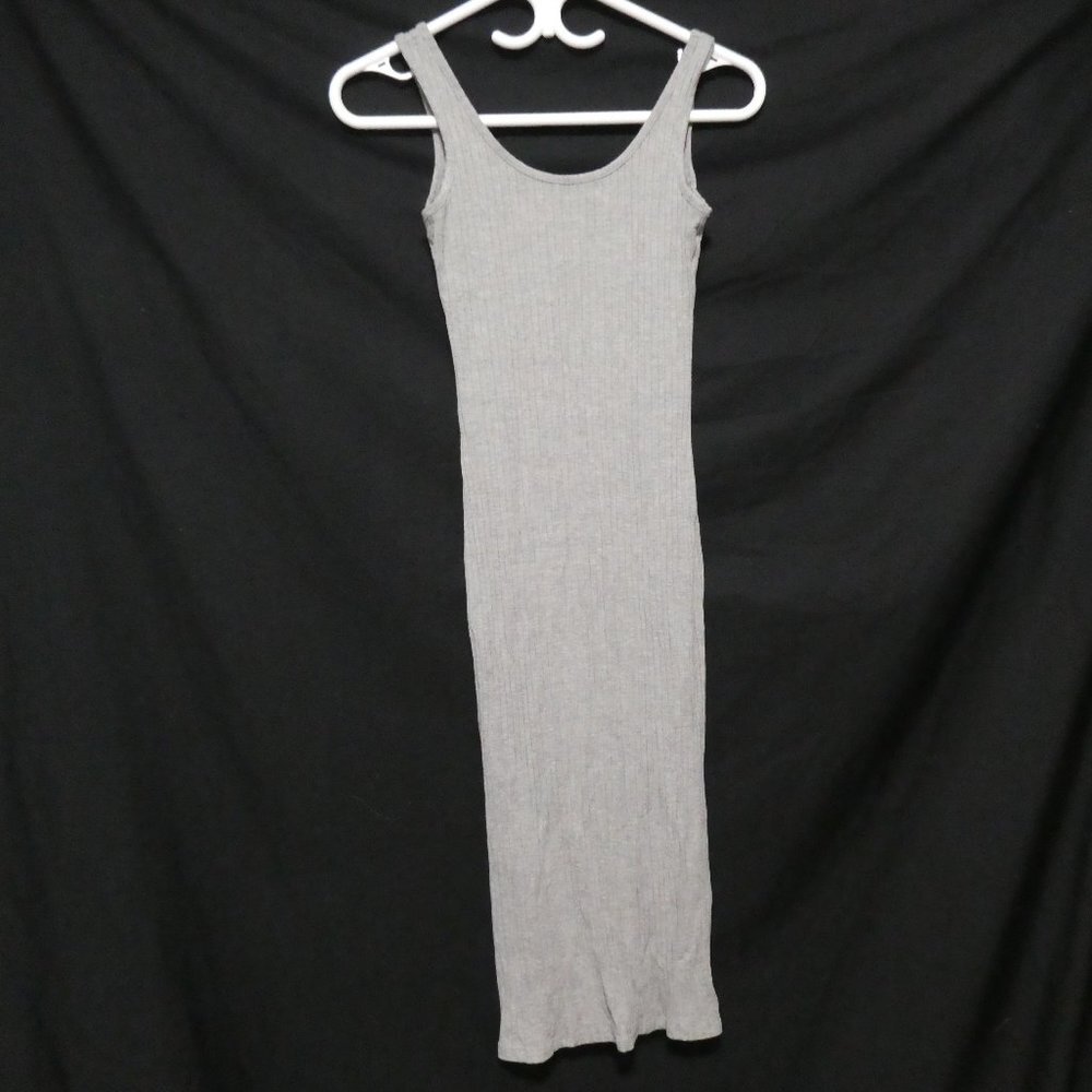 Grey ribbed tank dress